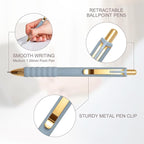 Ballpoint Pens Black Ink Ball Point Pen with Super Soft Grip Medium Point 1.0mm Office Pens (Gold 12-count)