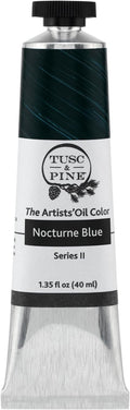 Tusc & Pine Artist Oil Paint - Nocturne Blue, 40 ml, Non-Yellowing, Rich & Creamy Consistency, Maximum Pigment Load, Small Batch Milled Oil Paints Made in the USA for Professional Artists