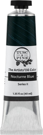 Tusc & Pine Artist Oil Paint - Nocturne Blue, 40 ml, Non-Yellowing, Rich & Creamy Consistency, Maximum Pigment Load, Small Batch Milled Oil Paints Made in the USA for Professional Artists