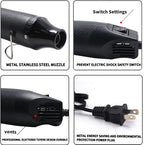 Heat Gun,mofa Hot Air Gun Tools Shrink Gun with Stand For DIY Embossing And Drying Paint Multi-Purpose Electric Heating Nozzle 300W 110V (Black,Black)