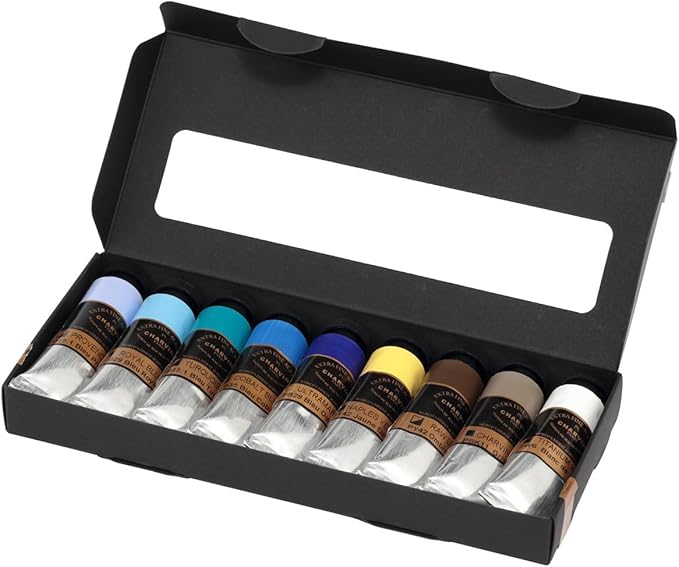 Charvin Extra Fine Professional Acrylic Paint Set for Artists, Sea Landscape - Bonjour Set of 9, 20 ml Tubes, Triple-Milled, Lightfast Pigments, Artist Acrylic Paints in Nature-Inspired Hues