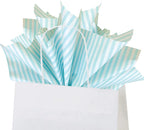 Flexicore Packaging Azure Pin Stripe Print Gift Wrap Tissue Paper Size: 15 Inch X 20 Inch | Count: 50 Sheets | Color: Azure Pin Stripe