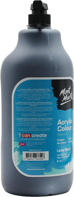 Mont Marte Discovery School Acrylic, Black, 1/2 Gallon (2 Liter). Ideal for Students and Artists. Excellent Coverage and Fast Drying. Pump Lid Included.