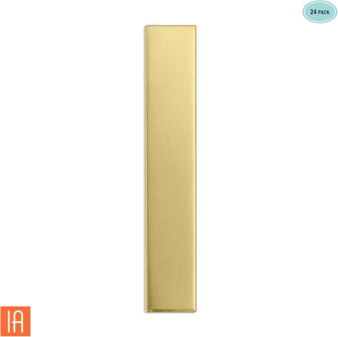 ImpressArt - Premium Metal Stamping Rectangle Blanks for Metal Stamping and Jewelry Making (24 Pack) (1/4" x 1 1/2" Rectangle Strip, Brass)