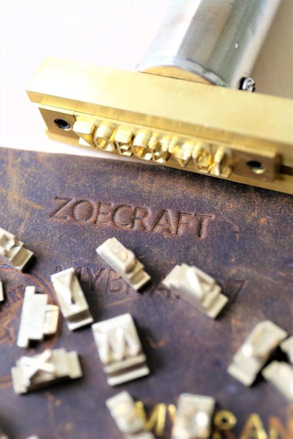 26 Interchangeable Alphabet & Number Mold Set with T-Slot Holder | Custom Brass Engraving Tools for Leather, Wood, Hot Foil Machines | DIY Symbol Dies, Stamping Imprint Templates (Set B)