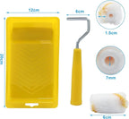 Litoexpe 2 Inch Paint Roller, Mini Paint Roller Kit (Including 6 Ultra-fine Fiber Roller Covers, 1 Paint Tray, and 1 Roller Frame), Touch Up Small Paint Roller for Painting Wall, Door (Yellow)