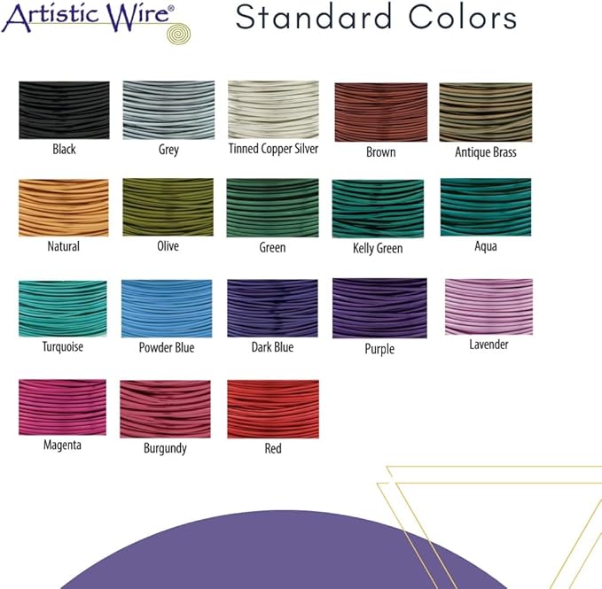 Artistic Wire, 24 Gauge Tarnish Resistant Colored Copper Craft Wire, Lavender, 20 yd