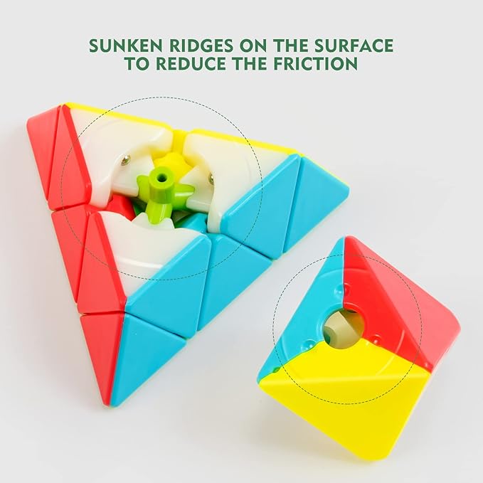 Stickerless Pyraminx Speed Cube – Smooth Turning Magic Pyramid Puzzle for Kids & Adults