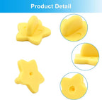 100 Pack Star Shape Rubber Pin Backs, Lapel Pin Backing Locking Pin Keepers, Brooch Holder for Uniform Badge Hat Tie（Yellow）