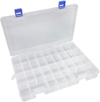 Qualsen Plastic Organizer Storage Box with Adjustable Dividers, Fishing Tackle Box and Bead Organizer Box for Jewelry, Beads, Earrings, Tools, Fishing Hooks, and Small Accessories（34 Grid x 4）