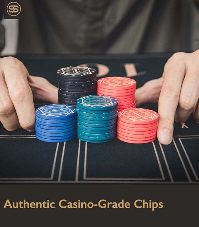 SLOWPLAY Nash Ceramic Poker Chips in Bulk, Casino Grade Ceramic 12-Gram Poker Chip for Texas Hold'em, 43mm Professional Chips Pack of 50 with Denomination of 1000