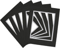 Golden State Art, 11x14 Double Mats for 8x10 - for Photos, Pictures, Frames - Acid-Free, 5 Pack, Black Over Silver