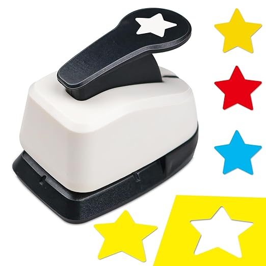 Star Hole Punch, Star Paper Punch, Stars Punches for Paper Crafts, StarPuncher for Crafts, 1 inch Stars Shaped Hole Punches, Crafts Puncher for Scrapbooking DIY Papers Projects