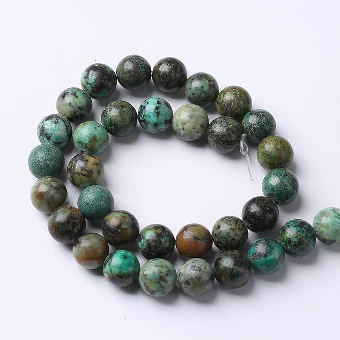 4mm 180pcs Natural African Turquoise Stone Beads for Jewelry Making Round Loose Gemstone Beads DIY Bracelet Necklace Earrings 32" 2 Strands
