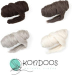 Natural Wool Bulk roving, 4 lb. Best Wool for Spinning, arm Knitting, Felting, Chunky Blankets yarn and Tapestry. Natural Colors, un-Dyed. (Sand, 4 lb)
