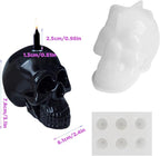 3D Skull Candle Silicone Molds Set, Skull Mold and 6 Holes Mini Candle Mold, The First Choice As Gift for Halloween Plaster Decoration Clay Soap Making Cake Fondant Mould Festival Gifts