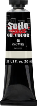Soho Urban Artist Oil Paint - Zinc White, 50 ml Tube - Best Valued Oil Colors for Painting, Excellent Pigment Load