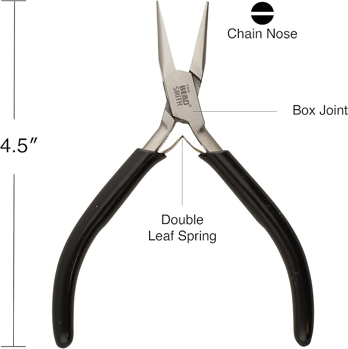 The Beadsmith Precision Series Pliers Set – 3-Piece Kit: Chain Nose, Round Nose and Flush Cutter with Tungsten Carbide Blades – Make Bracelets, Necklaces & Earrings – Tools for Jewelry Making