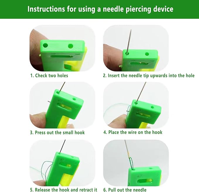 Automatic Needle Threader, DIY Hand Sewing Machine, Sewing Thread, for Embroidery, Cross Stitch Craft, 5PCS, (Random Color) (Asian, Packs, 5)