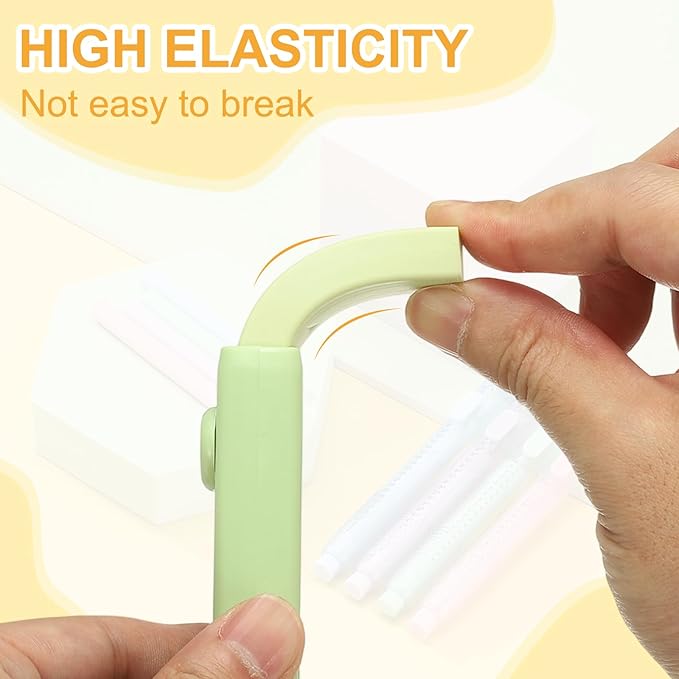 PATIKIL 4 Pack Erasers, Sliding Retractable Eraser Push Pull Cute Pencil Erasers Soft Large Easy to Clean with Plastic Sleeve for Sketching Drawing Artists Teacher Pencils, Cyan