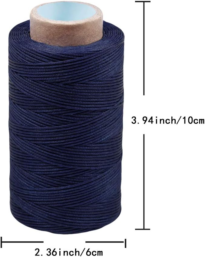 284 Yards Waxed Thread, 210D Heavy Duty Upholstery Wax Thread for Leather Sewing,0.8mm Flat Waxed Linen Cord for Bookbinding/Shoe Repairing/Leather Projects