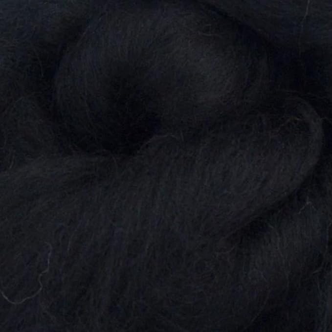 Revolution Fibers Merino Wool Combed Top | 1 lb Premium Wool Roving | 22 Micron, Best Merino Wool for Spinning, Tapestry, Needle Felting, Big Yarn Roving and Wall Hangings (Raven Black)