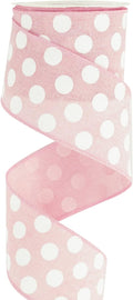 MEEDEE Pink Polka Dot Ribbon - 2.5 inch Wired Ribbon for Baby Girl Wreaths & Crafts, 10 Yards