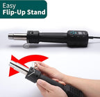 YIHUA 8858 IV Multi-Purpose Heat Gun for Crafting, Electronics Soldering, DIY, Shrink Tubing and Wrap, Torch Marker and Paste, Epoxy Resin with Temperature and Air Volume Control Function, 3 Nozzles