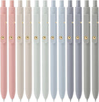Ddaowanx Gel Pens, 12 Pcs 0.5mm Quick Dry Black Ink Pens Fine Point Smooth Writing Pens, Cute Office School Supplies Gifts for Women (12 Pcs Morandi-Black Ink)