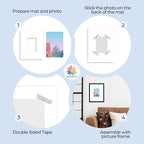 MBC Mat Board Center, 5 Pack 11x14 for 5x7 White Picture Mats Frame Mattes, Bevel Cut, Acid Free, 4-ply Thickness