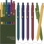 Gel Pens, 6 Pack Gold Retro 0.5mm Black Ink Pens Fine Point Smooth Writing Pens for School Office Supplies, Gifts for Women Girls