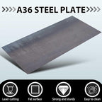 Hicarer 24 x 48 Inch A36 Carbon Steel Sheet 0.08" Thickness Length 14 Gauge Hot Rolled Steel Plate for Automotive Sheet Metal, Furniture or Industrial, Unpolished (Mill) Finish