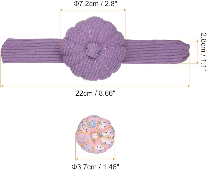 HARFINGTON Wrist Pin Cushions, Sewing Needle Pin Cushion Adjustable Strap with Elastic Strap Finger Ring Pincushions Fit All Wrist Sizes for Sewing Quilting Needlework DIY Crafts, Purple/Pink