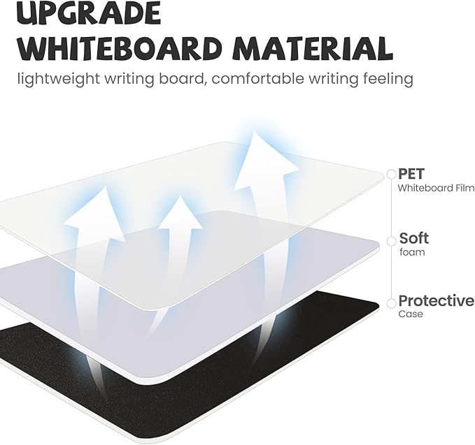 AGM Portable White Board Dry Erase, Double Sided Folding Whiteboards with Pen, Mini Portable Dry Erase Board for Study, Meeting, Doodling, Planning, Black
