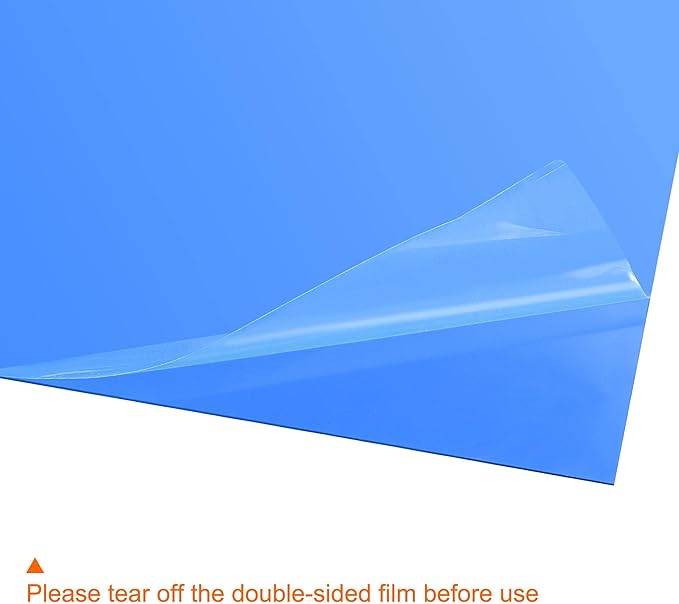 uxcell 4Pcs A4 Gel Light Lighting Filter Overlay Transparent Color Correction Plastic Vinyl PVC Sheets Photography Television Blue,0.3mm