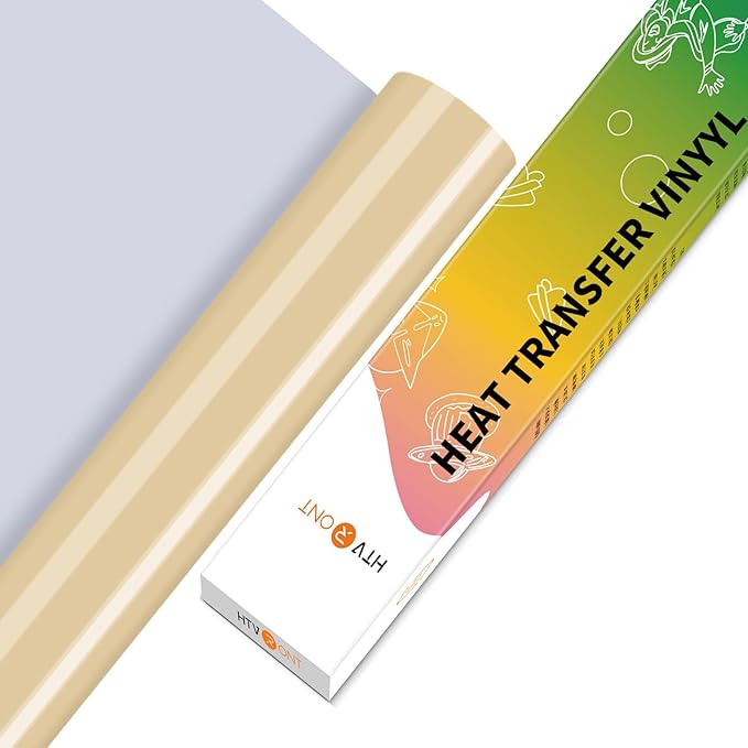 HTVRONT HTV Vinyl Rolls Heat Transfer Vinyl - 12" x 5ft Dark Dold HTV Vinyl for Shirts, Iron on Vinyl for All Cutter Machine - Easy to Cut & Weed for Heat Vinyl Design (Dark Gold)