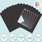 MBC Mat Board Center, 10 Pack 8x8 for 6x6 Black Picture Mats Frame Mattes, Bevel Cut, Acid Free, 4-ply Thickness