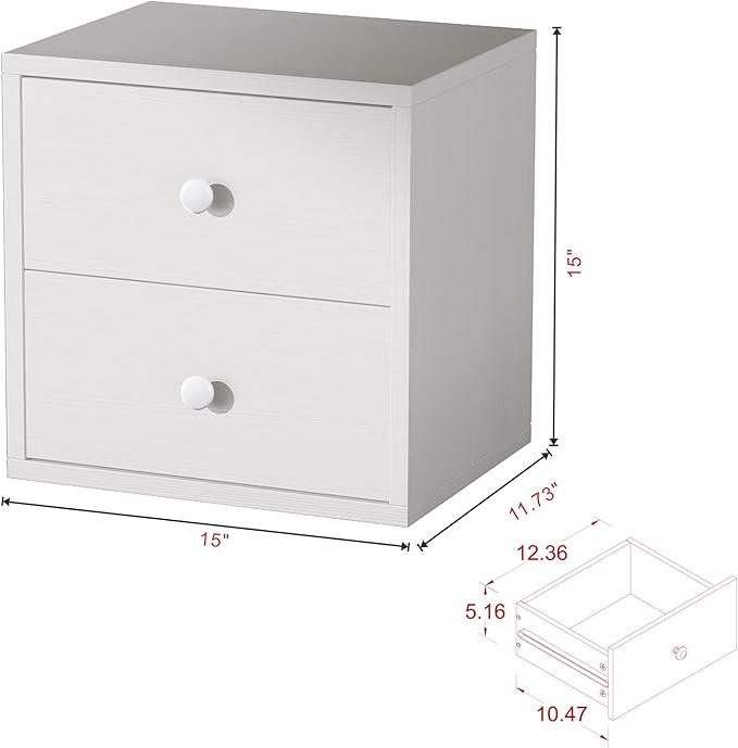 FUSUNBAO Magic DIY Cube Storage Organizer Stackable Cubes for Home Books Clothes Toy-Modular Cubby Storage System-Office Cubical-Bookcase Closet (Pure White-Washed, Drawer Cube)