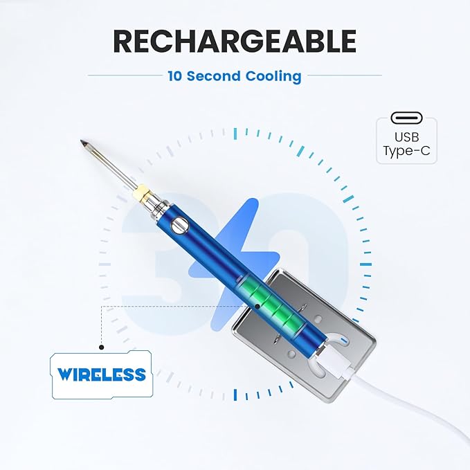 Cordless Soldering Iron Kit, Wireless Electric Soldering Gun Pen, 1100mAh Large Battery, Portable and Rechargeable for Home Appliance Repair, Electronic Components, DIY
