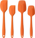 Silicone Spatulas Set, Rubber Spoon Spatula Heat Resistant Spoonula One Piece Design Seamless Spatula Non-Stick Scrapers Baking Mixing Tool (Orange Set)