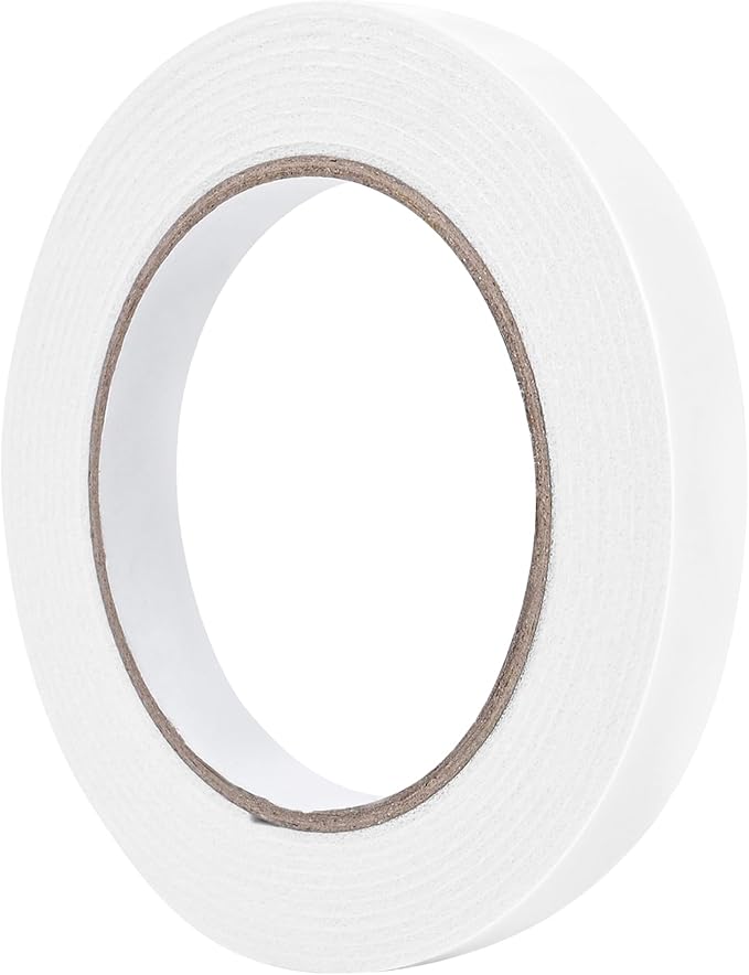 ToLanbbt Double Sided Foam Tape 0.39In x 10FT, Mounting Tape Heavy Duty, Strong Adhesive Weatherproof Seal Strips for DIY Craft Picture Poster, Car & Gap Filling Mountings, Home Office Decor (White)