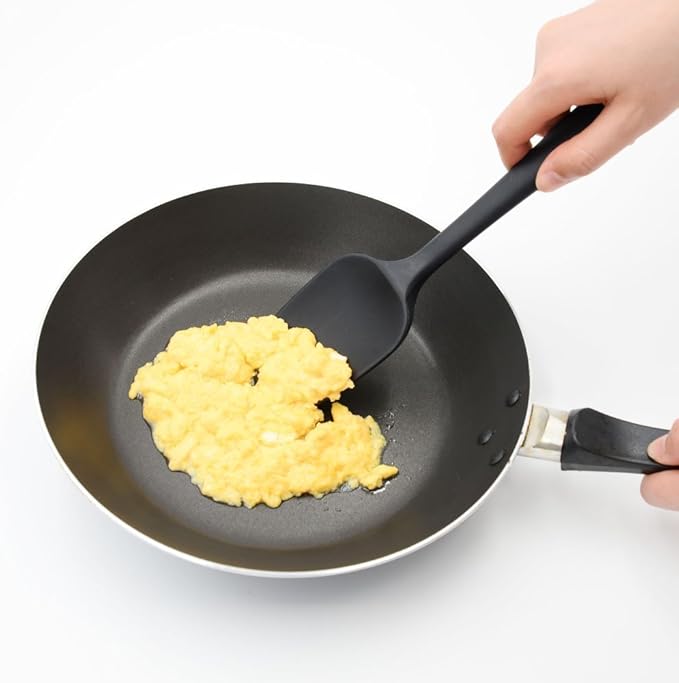 Silicone Spatula 3-piece Set, Ergonomic Handle High Heat-Resistant Spatulas, Non-stick Rubber Spatulas with Stainless Steel Core, Black