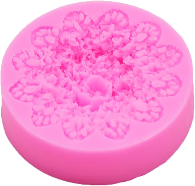 Lace Flower Silicone Mold for Candle, Soap, Fondant, Cake Decorating, Chocolate, Candy,Ploymer Clay