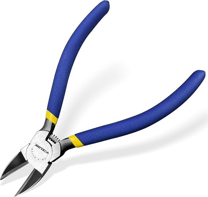 VCELINK Wire Cutter, 6-inch Side Cutter, CR-V Small Flush Cutter, Professional Small Wire Cutter with Spring-loaded for Artificial Flowers, Floral, Jewellery Making, and DIY Model Making
