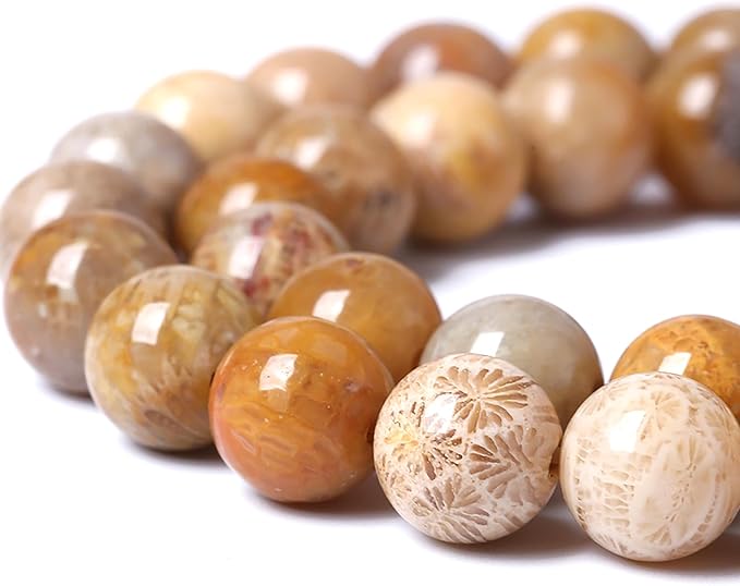 8MM Coral Jade Stone Beads Chrysanthemum Gemstone Round Crystal Energy Jade Beads for Jewelry and Bracelets Making 90pcs 2 Strands 32"