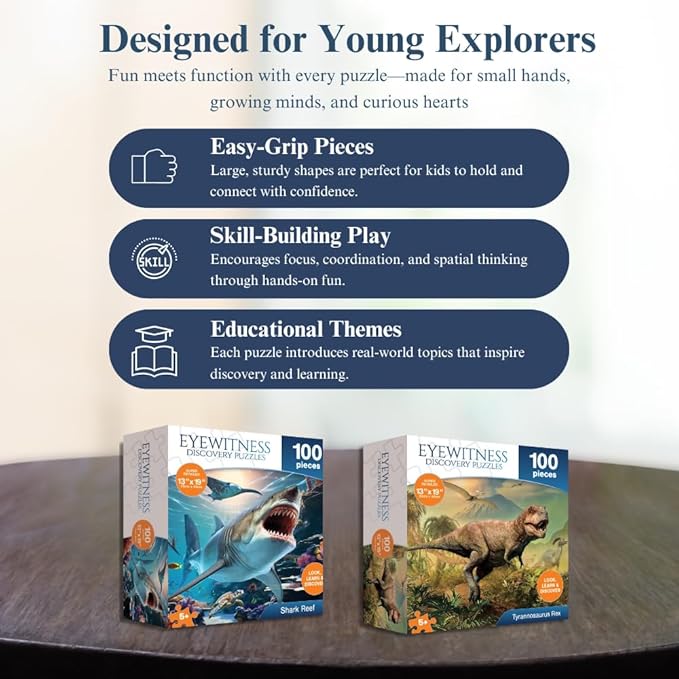 Eyewitness Discovery Puzzle Shark Reef, 100 Piece Jigsaw for Kids, Educational Learning Toy for Boys & Girls, Children Ages 5+