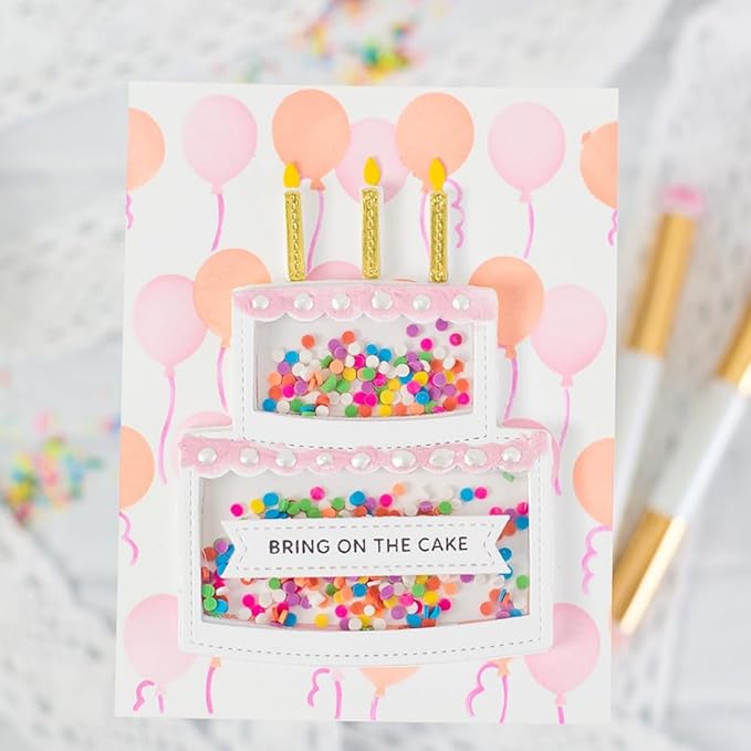 Cutting Dies for Card Making, Metal Scrapbooking Die-Cuts, DIY Bckground Frame Crafts Embossing Stencil, Paper Template Mold/Photo Album Arts Tool (Birthday Cake-8.5x8.2cm)