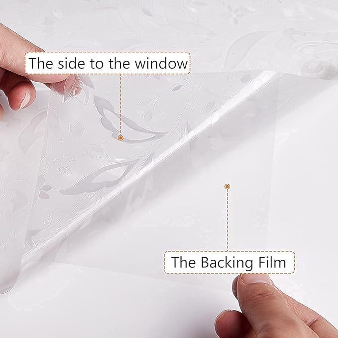 NINETREX Window Privacy Film,3D Stained Glass Window Film,Decorative Window Covering Sun Blocking Vinyl Static Cling Anti-UV Heat Control for Home Decor,Tulip 35.4 x 157.4inch