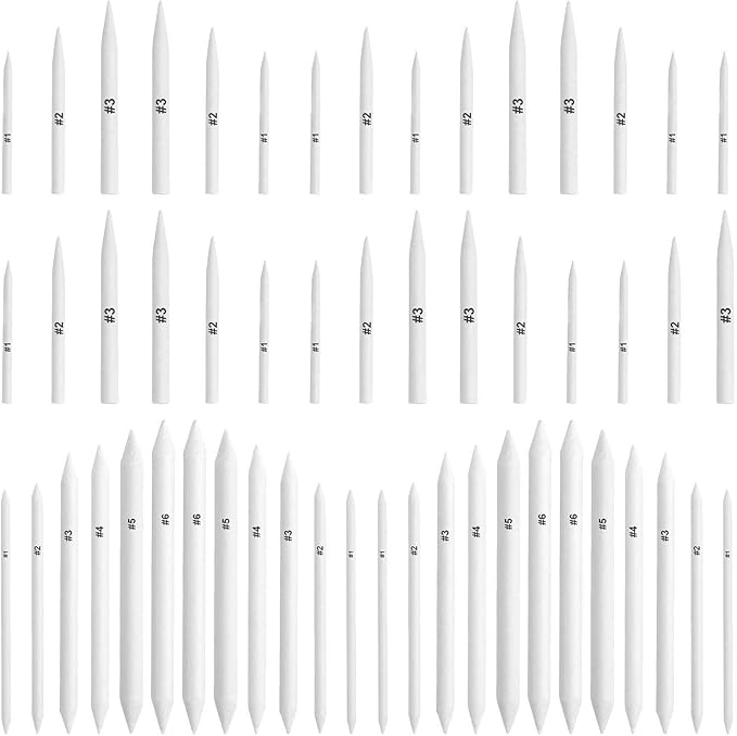 FEBSNOW 84 Pcs Blending Stumps and Tortillions, Paper Art Blenders, Art Pencils, Drawing Pencils for Student Artist Charcoal Sketch Drawing Tools, Sketch Supplies