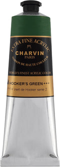 Charvin Extra Fine Professional Acrylic Paint - Hooker's Green, 150ml Tube, Triple-Milled, Lightfast Pigments, Open Stock Artist Acrylic Paints in Nature-Inspired Hues